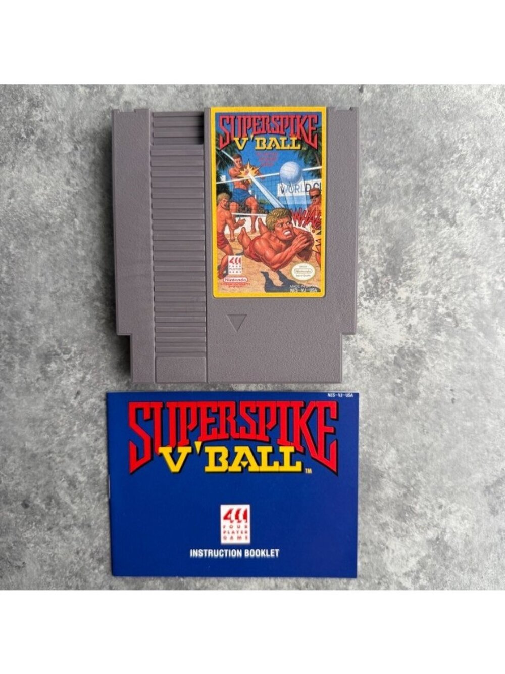 Super Spike V'Ball Nintendo NES 1990 Game Cartridge & Manual Tested & Works